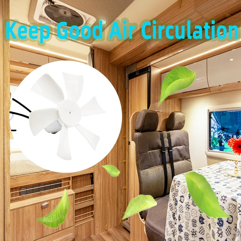 LiuTaoWMX 6’’ RV Vent Fan Blade Replacement, 12V D-Shaft RV Bathroom Fan Compatible with Heng's, Elixir, Jensen, Jayco,Toyota Dolphin RV - Image 4